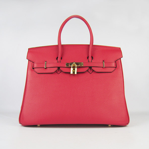 High Quality Fake Hermes Birkin 35CM Togo Leather Bag Red 6089 - Click Image to Close